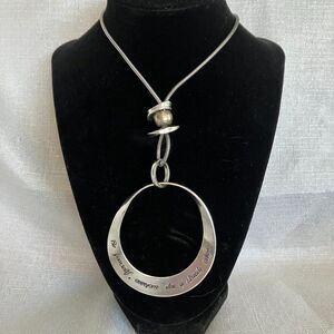 "Be Yourself" Silver Inscription Necklace Pendant